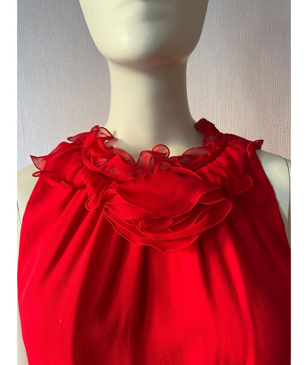 EMANUEL UNGARO Красная шелковая блузы, фото 4