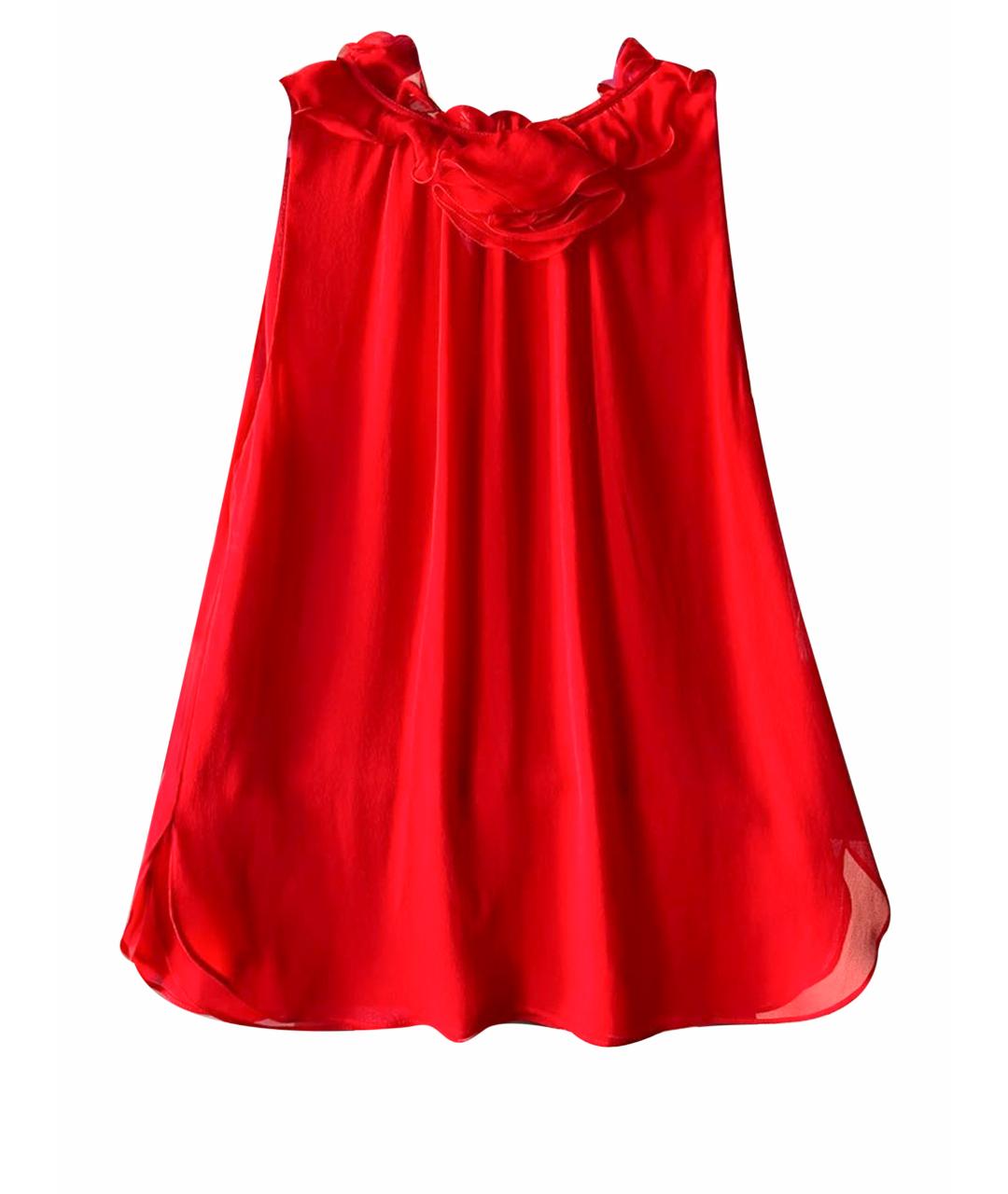 EMANUEL UNGARO Красная шелковая блузы, фото 1