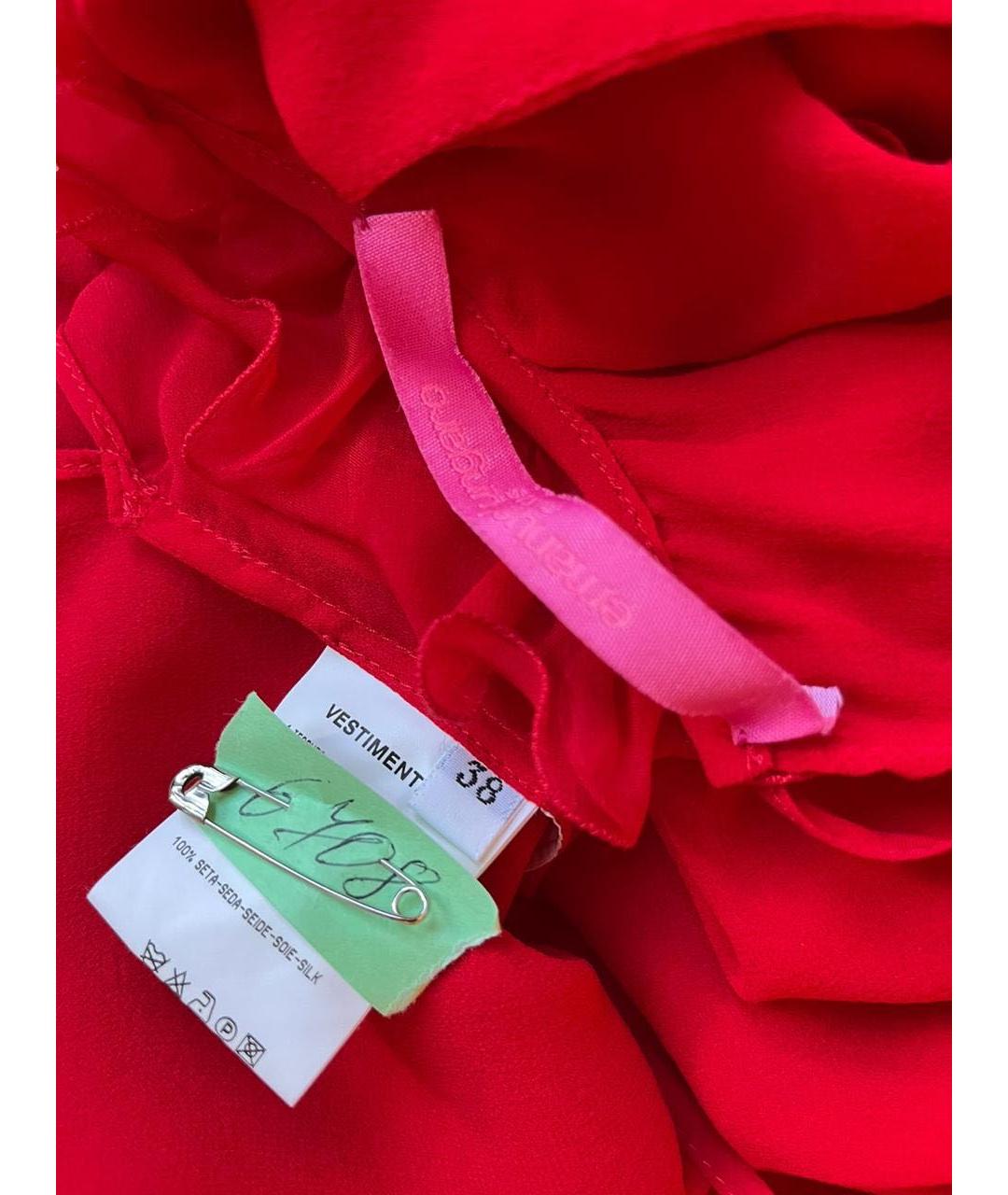 EMANUEL UNGARO Красная шелковая блузы, фото 5