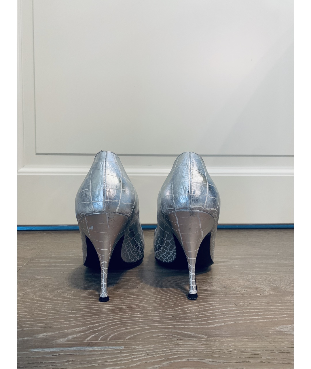 CELINE PRE-OWNED Серебряные кожаные туфли, фото 5