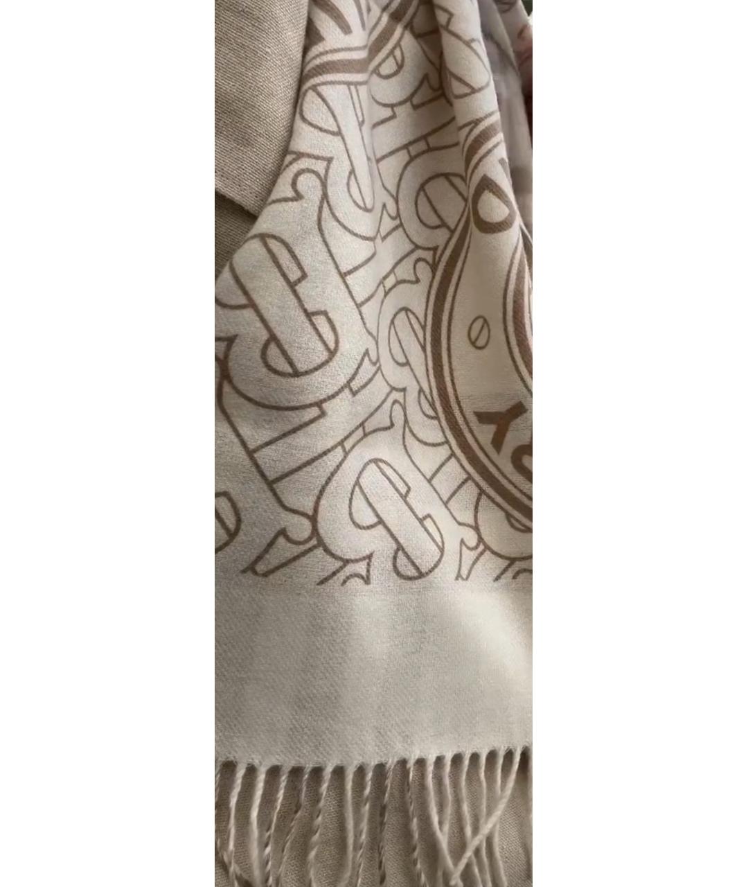 BURBERRY Бежевый кружевной шарф, фото 9