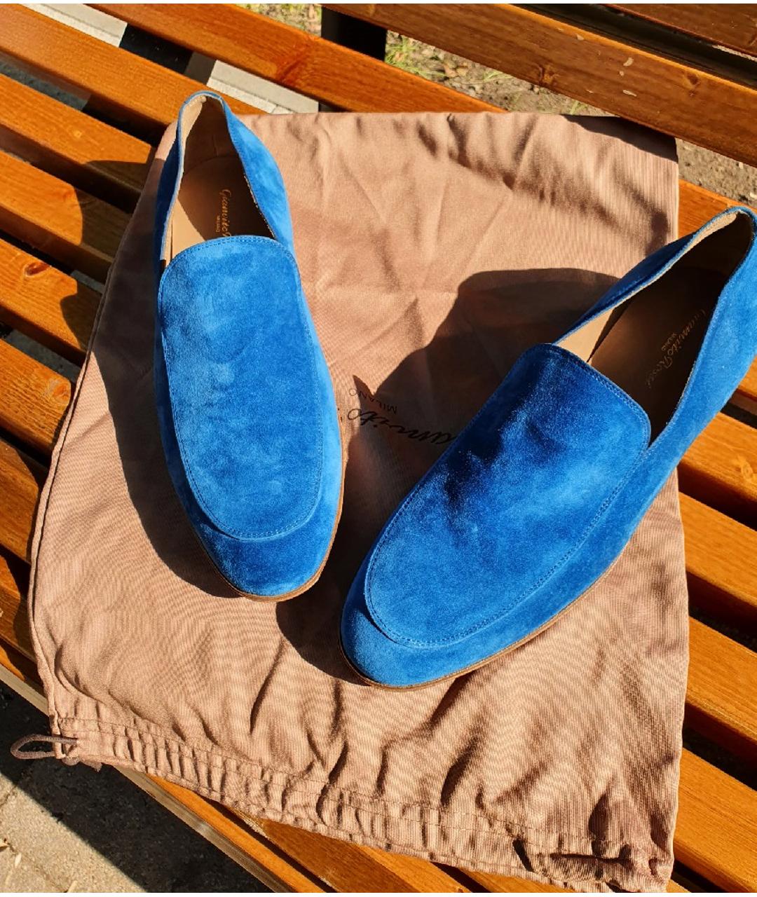GIANVITO ROSSI Синие замшевые туфли, фото 8