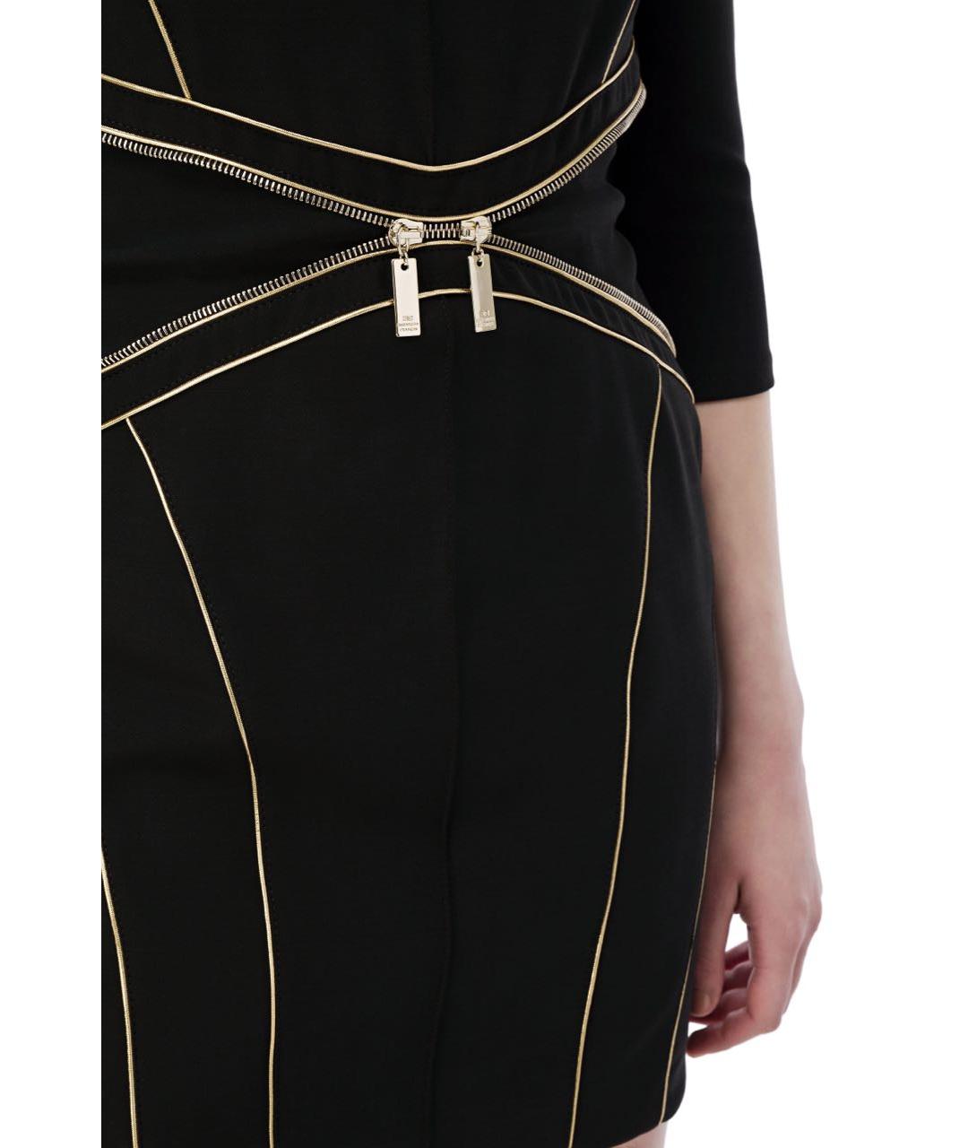 ELISABETTA FRANCHI Черное полиамидовое вечернее платье, фото 3