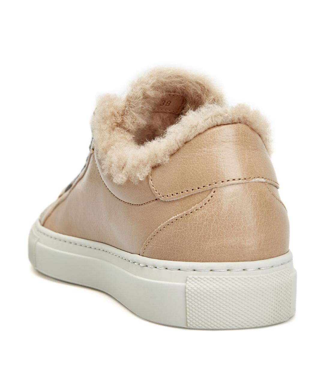 BRUNELLO CUCINELLI Бежевые кожаные кеды, фото 4