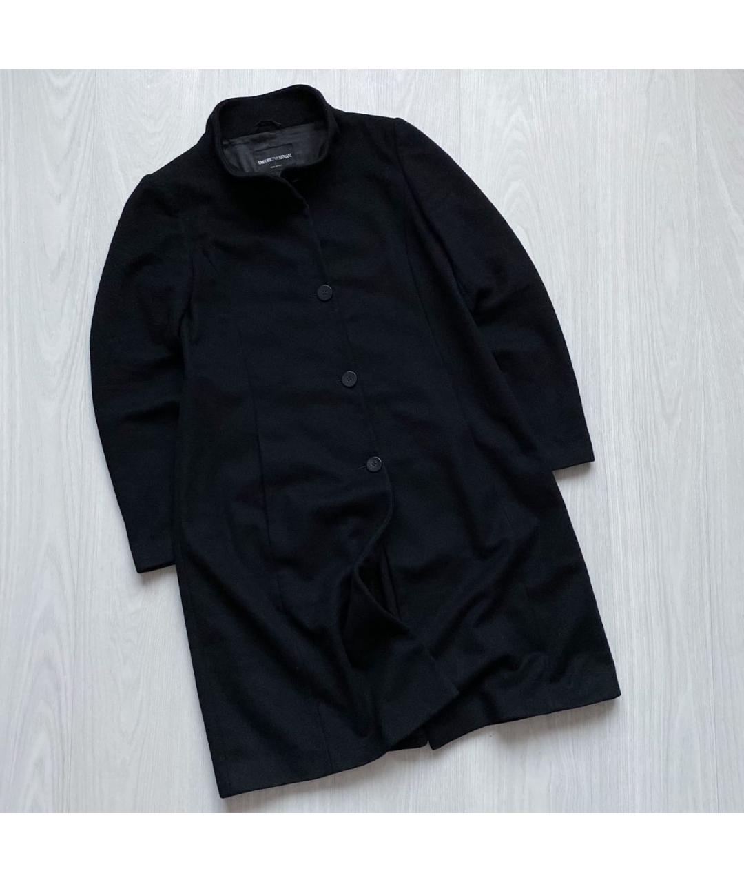 EMPORIO ARMANI Черное шерстяное пальто, фото 9