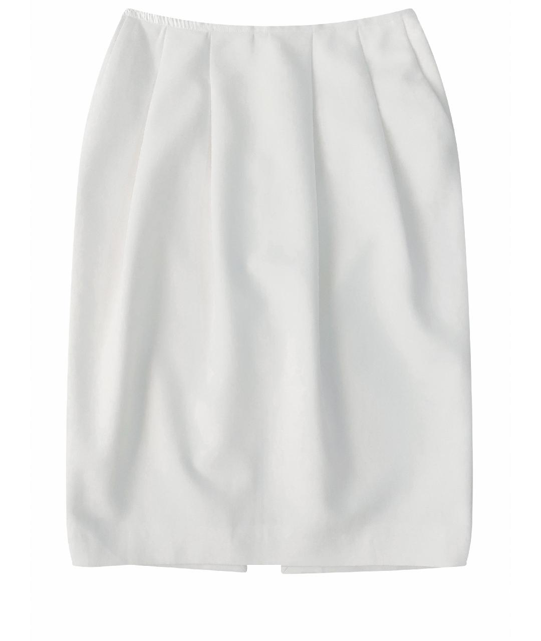 ELEGANCE Белая вискозная юбка миди, фото 1