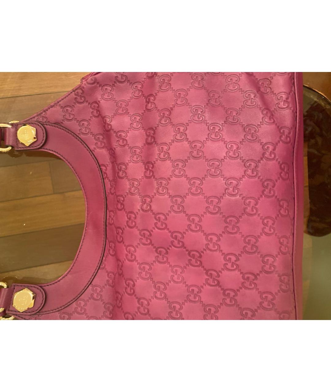 GUCCI Фиолетовая кожаная сумка с короткими ручками, фото 8