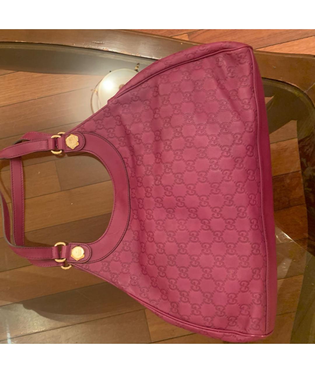 GUCCI Фиолетовая кожаная сумка с короткими ручками, фото 9