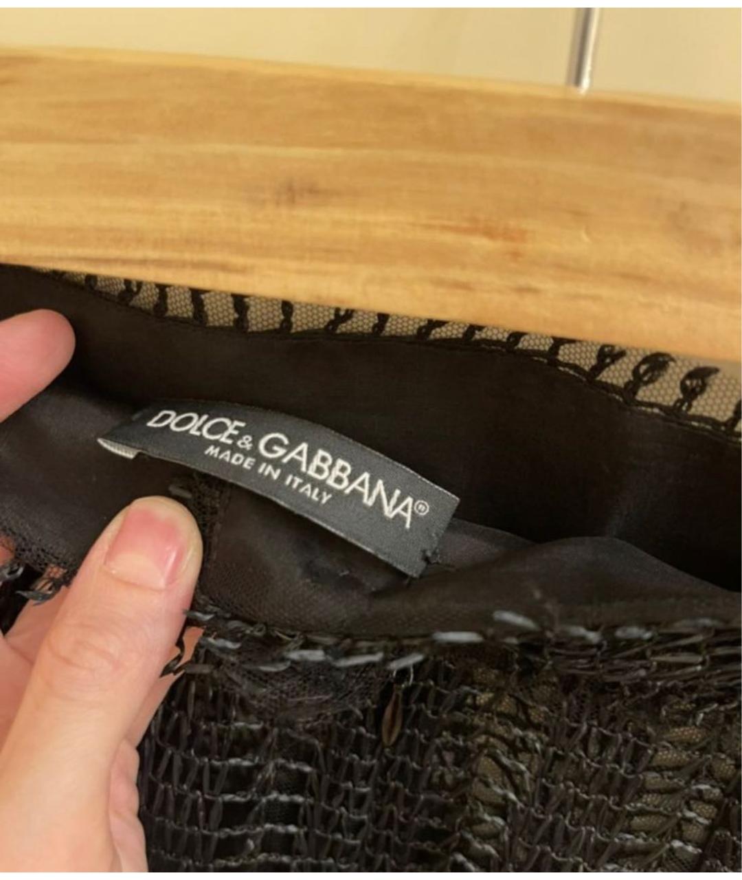 DOLCE&GABBANA Черная юбка миди, фото 3