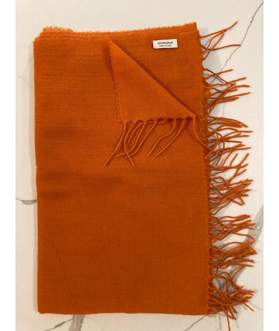 AGNONA Оранжевый кашемировый шарф, фото 4