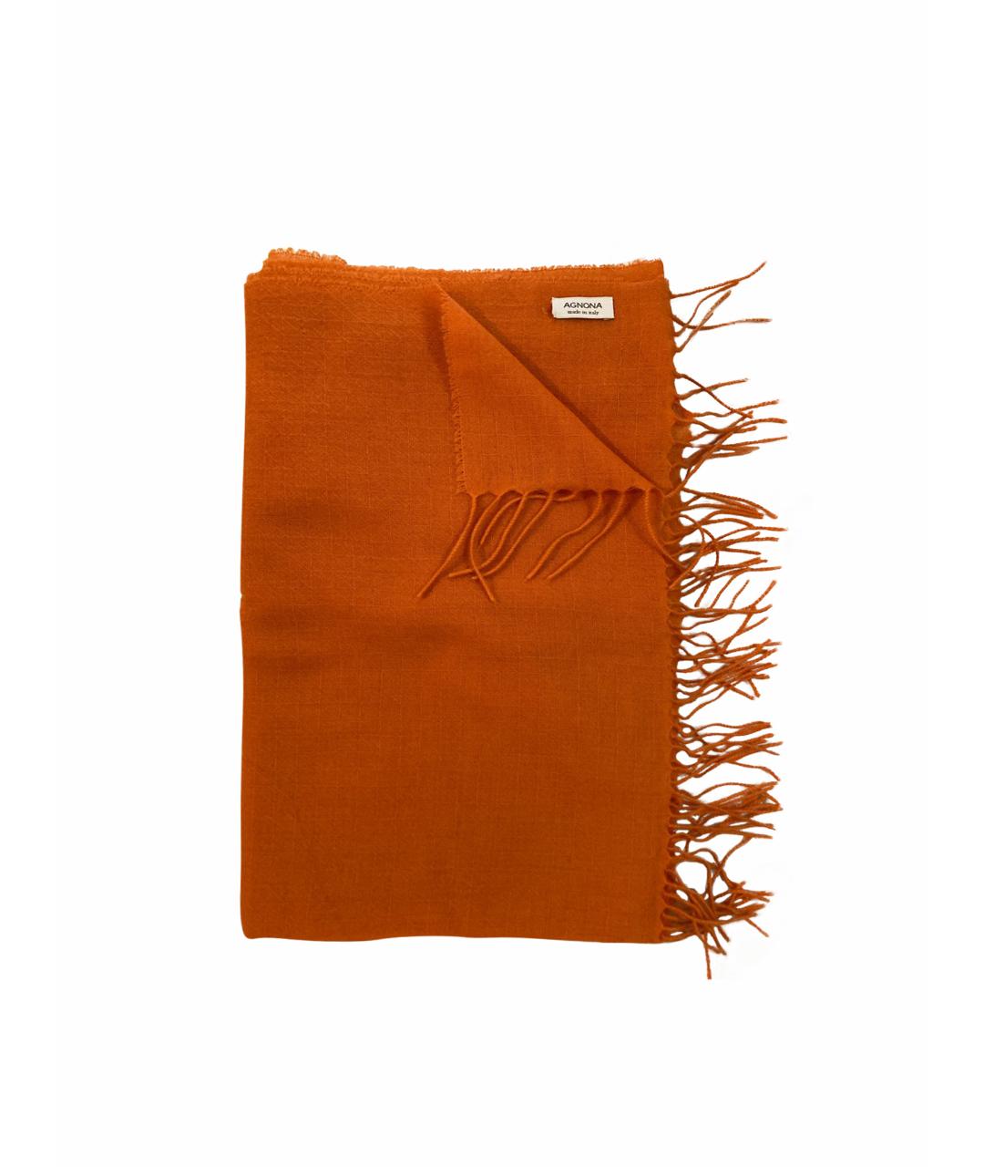 AGNONA Оранжевый кашемировый шарф, фото 1
