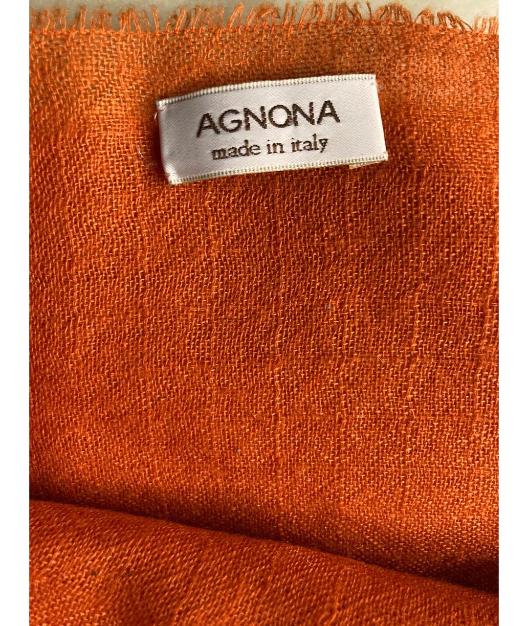 AGNONA Оранжевый кашемировый шарф, фото 5