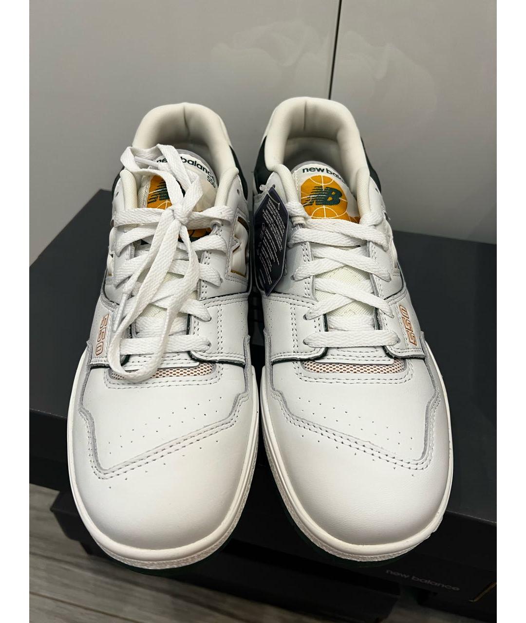 NEW BALANCE Белые кожаные низкие кроссовки / кеды, фото 3