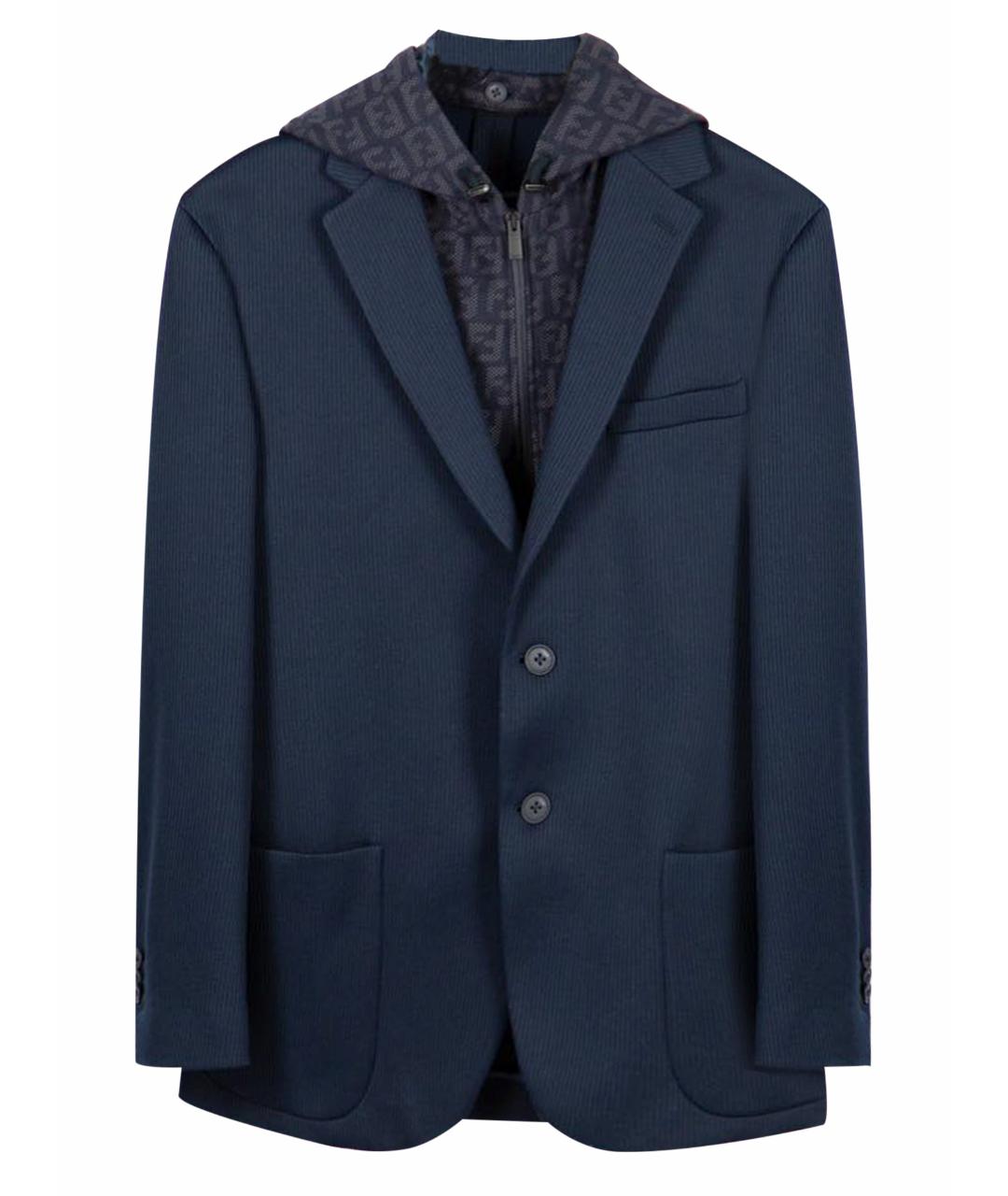 FENDI Темно-синий хлопковый пиджак, фото 1