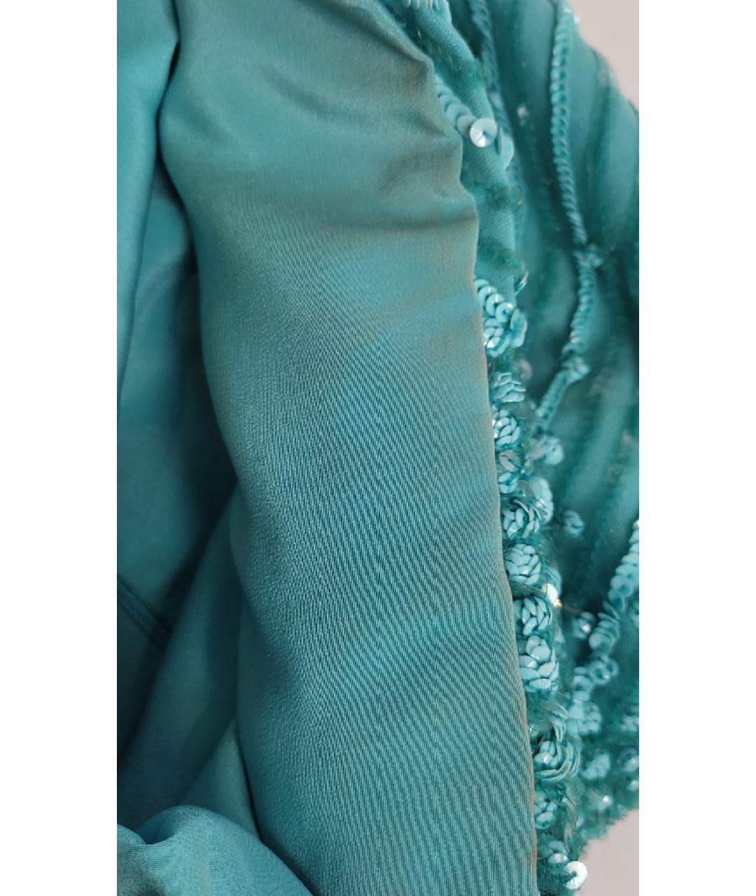 ZUHAIR MURAD Бирюзовое шелковое вечернее платье, фото 7