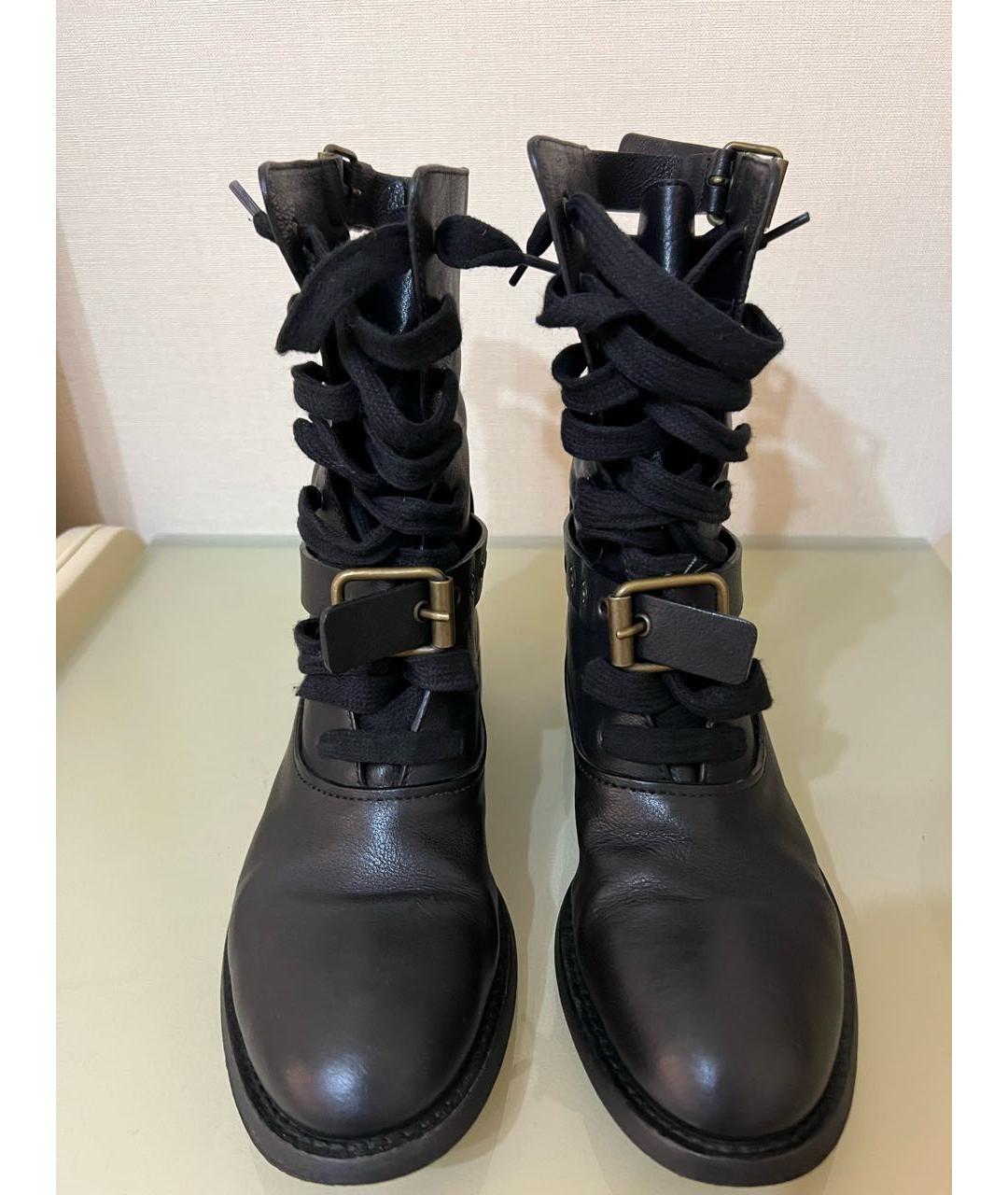 CHLOE Черные кожаные ботинки, фото 2