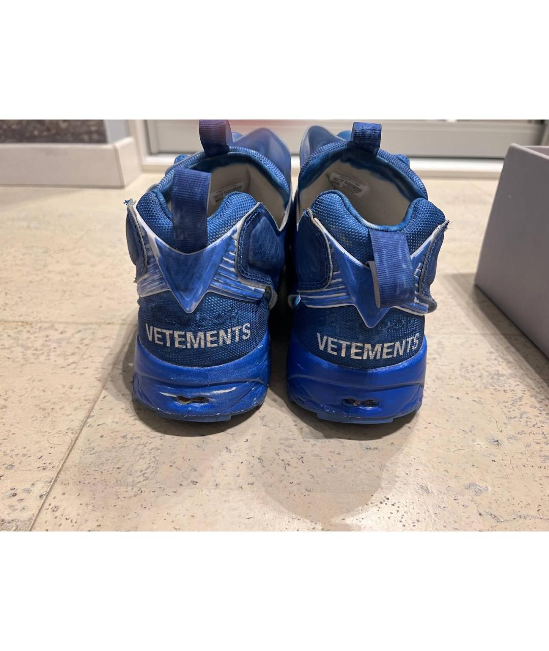 VETEMENTS Синие низкие кроссовки / кеды, фото 4