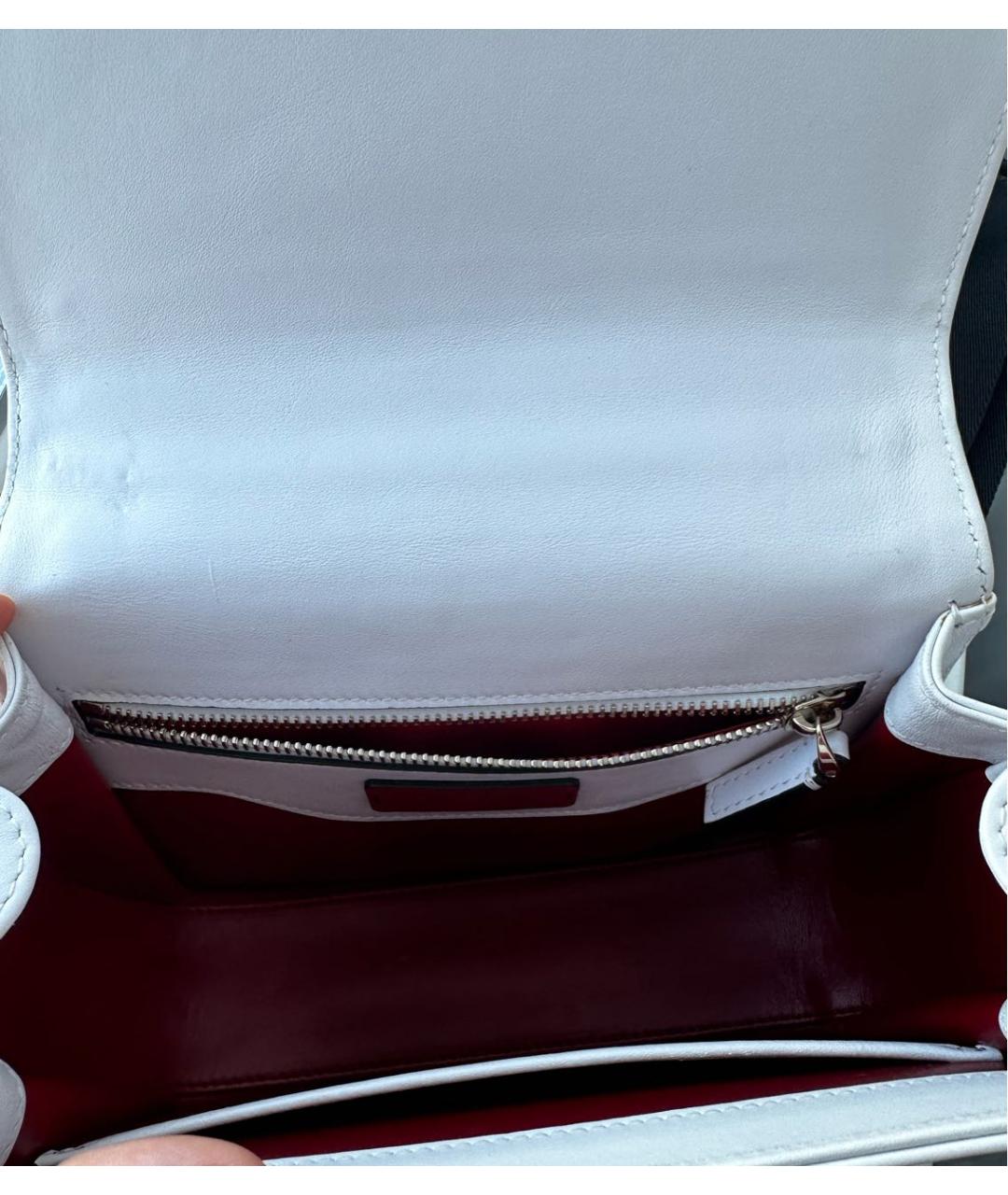 VALENTINO Белая кожаная сумка через плечо, фото 4