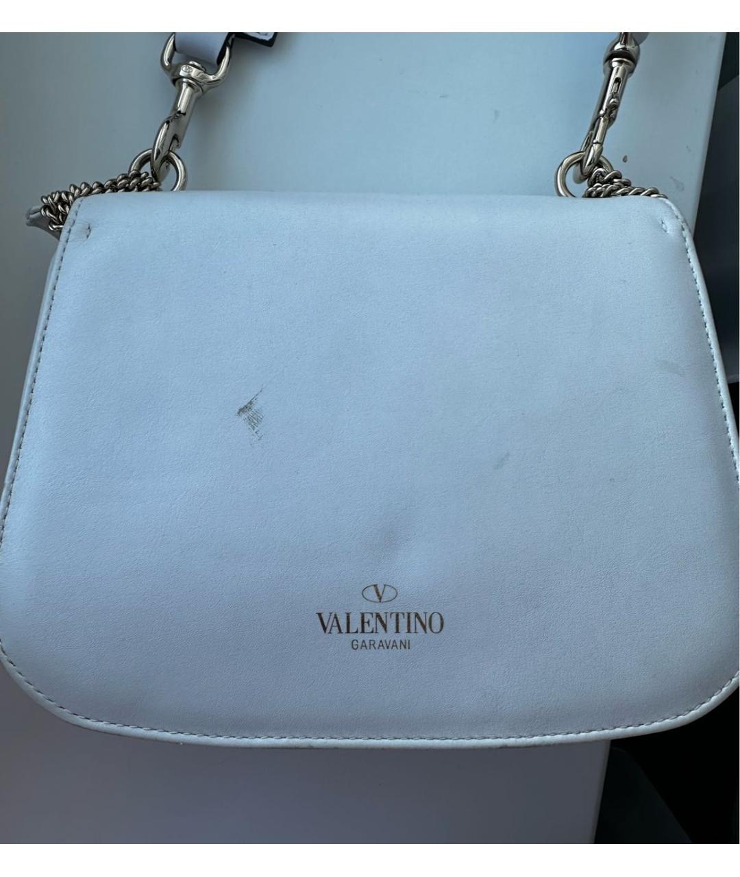 VALENTINO Белая кожаная сумка через плечо, фото 2