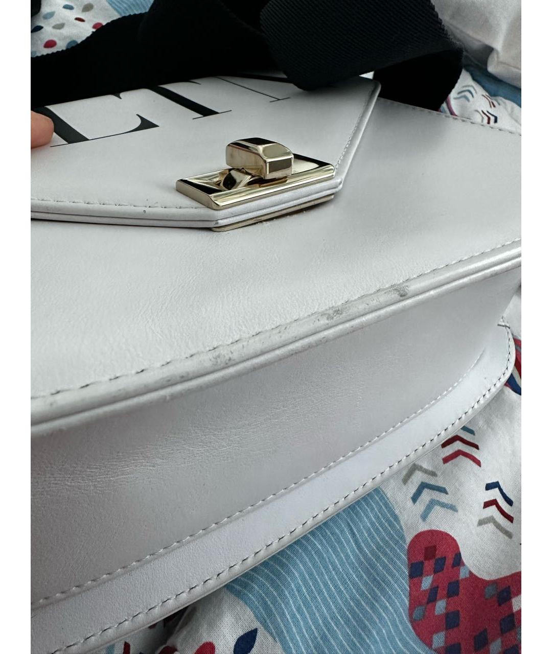 VALENTINO Белая кожаная сумка через плечо, фото 6