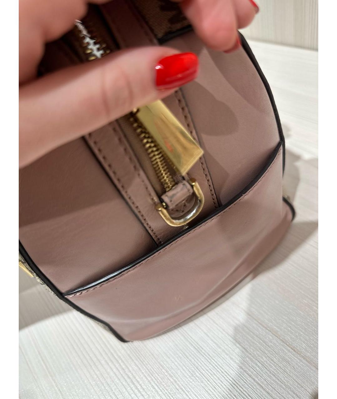 MICHAEL KORS Бежевая сумка с короткими ручками из искусственной кожи, фото 5