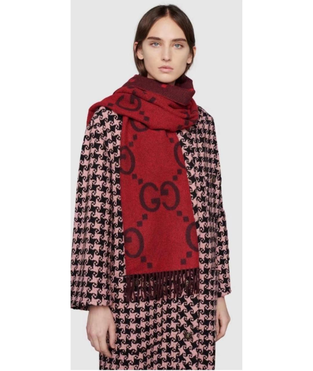 GUCCI Черный кашемировый шарф, фото 2