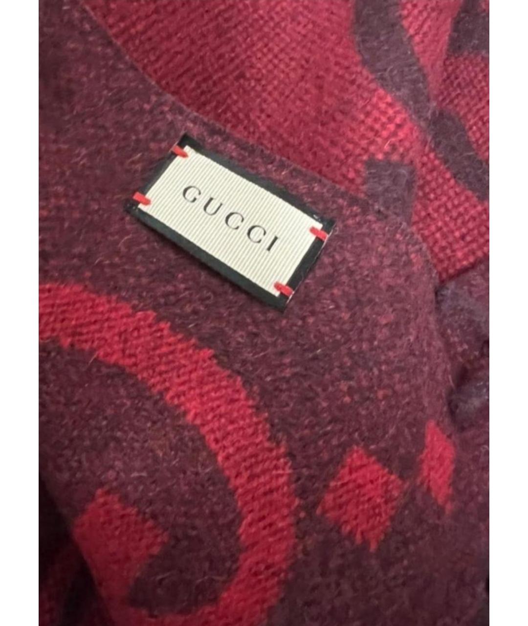 GUCCI Черный кашемировый шарф, фото 3