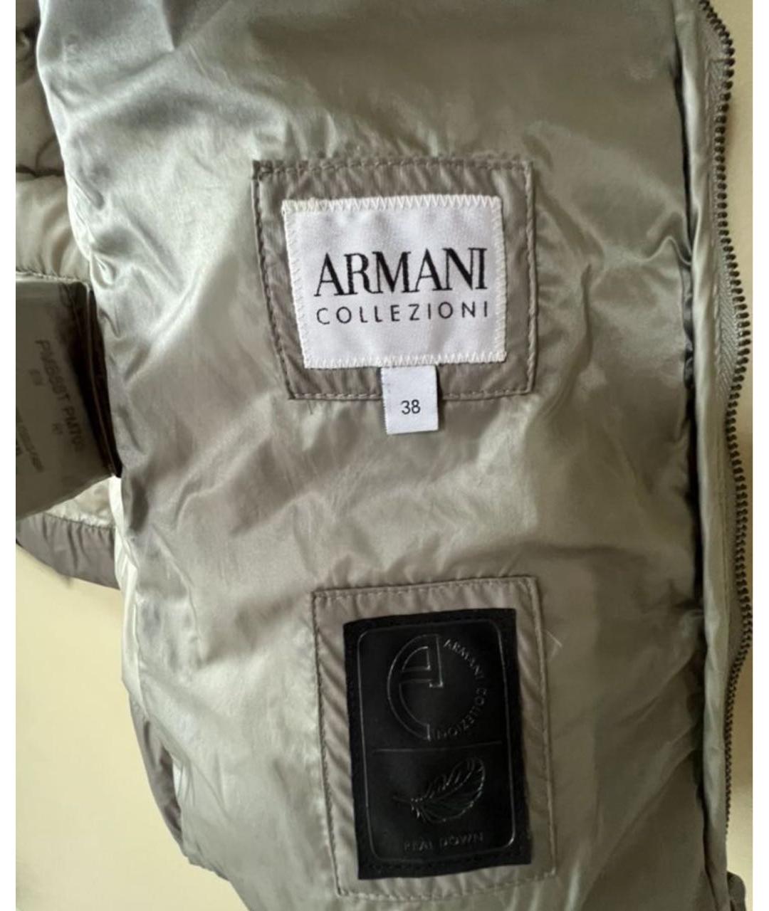 ARMANI COLLEZIONI Бежевый пуховик, фото 4