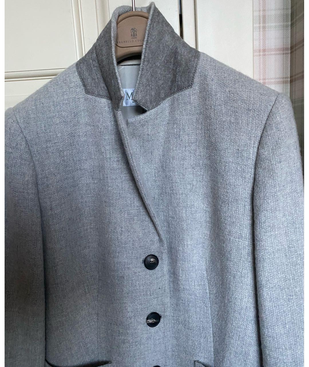 MAX MARA Серый кашемировый жакет/пиджак, фото 4