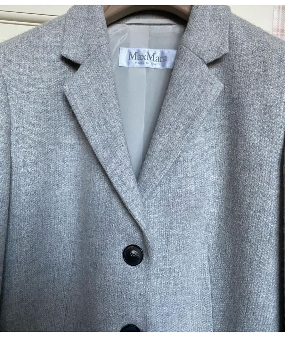 MAX MARA Серый кашемировый жакет/пиджак, фото 3