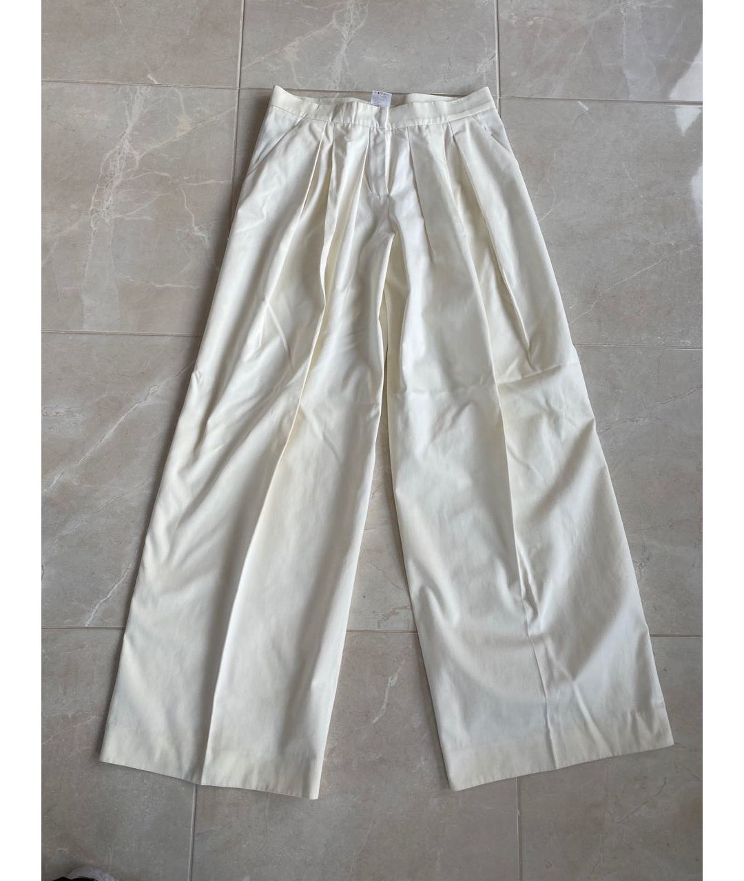 SONIA RYKIEL Белые хлопковые брюки широкие, фото 6