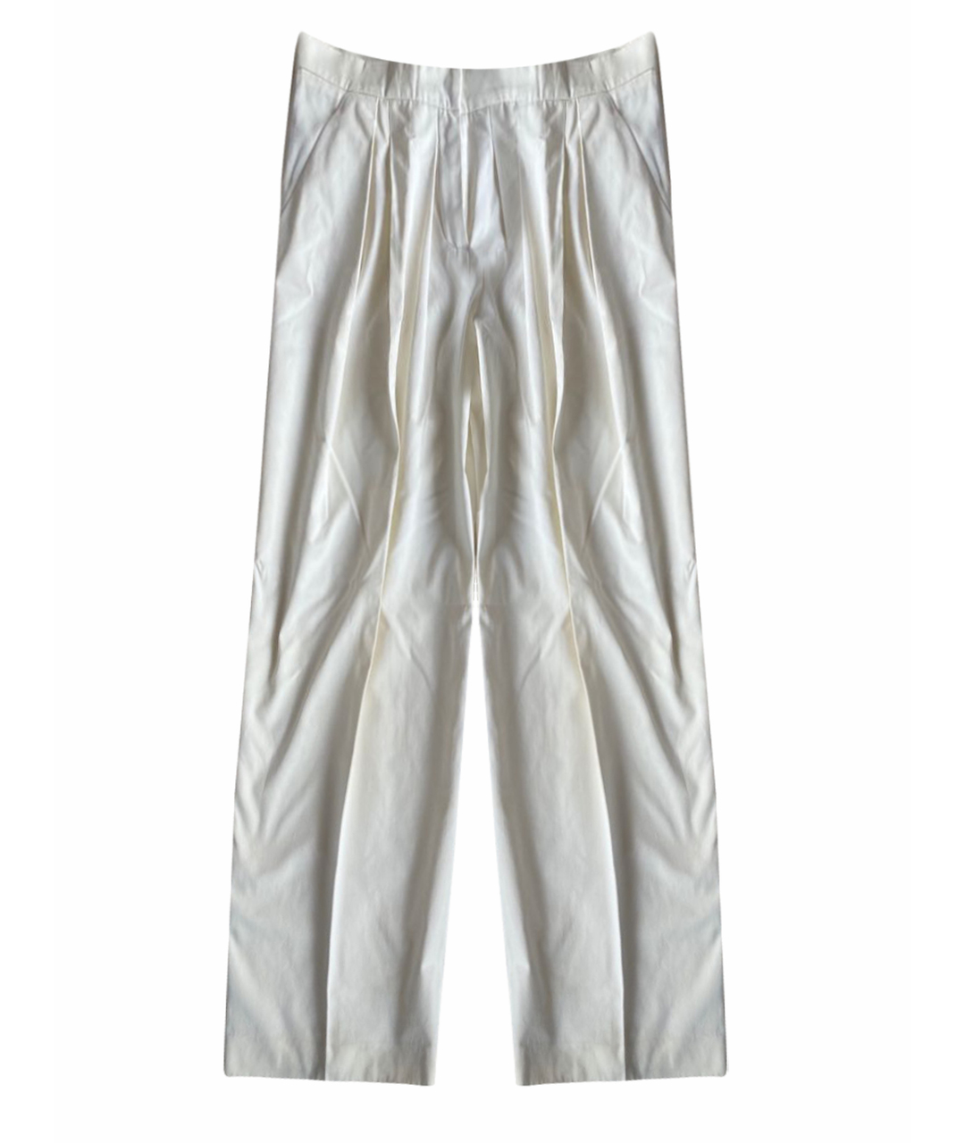 SONIA RYKIEL Белые хлопковые брюки широкие, фото 1