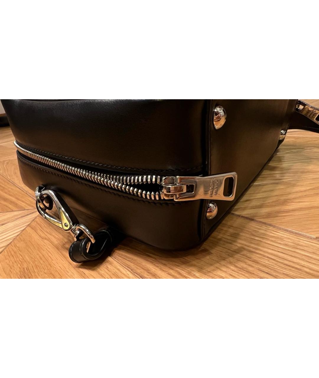 PRADA Черная кожаная сумка тоут, фото 6