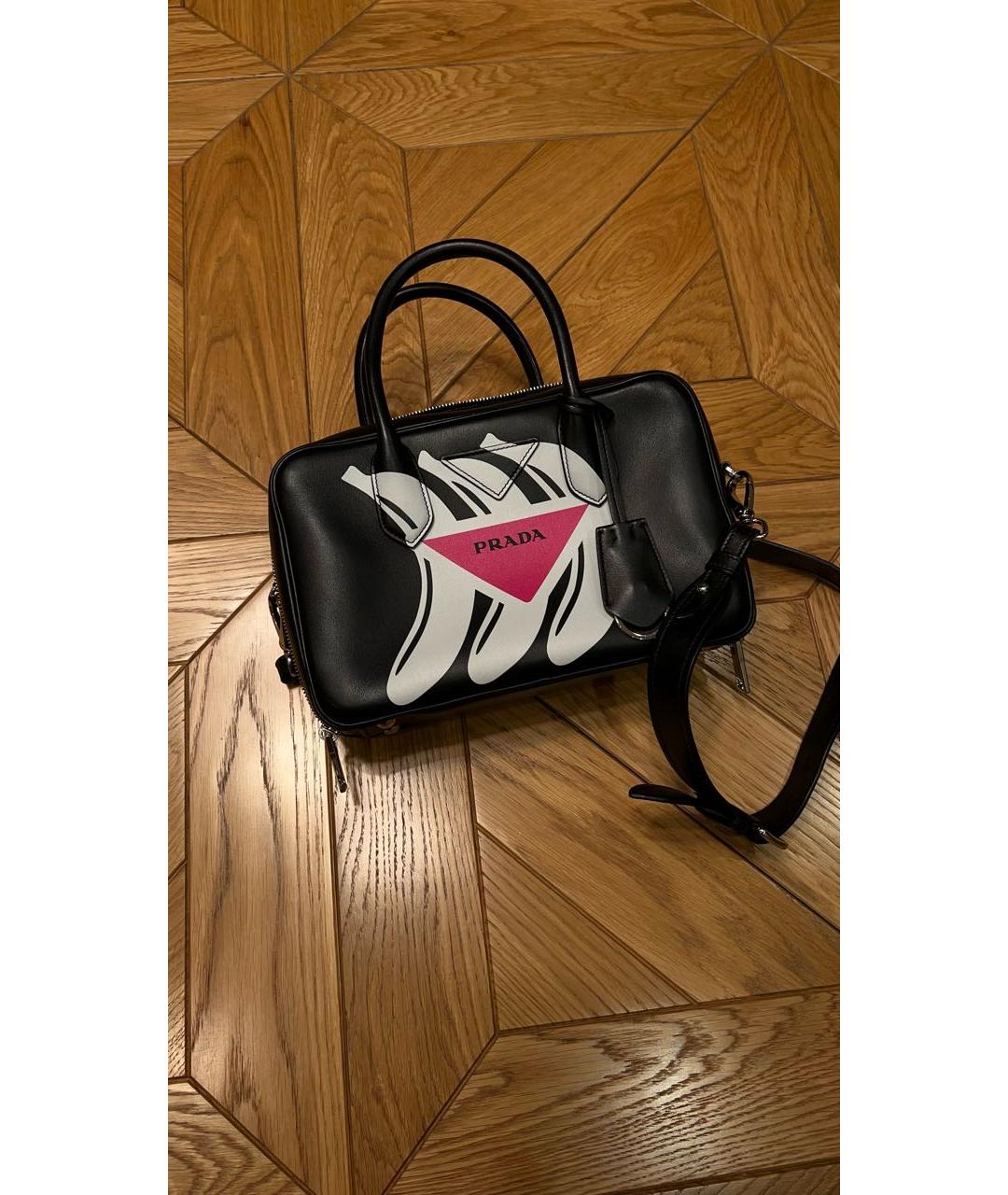 PRADA Черная кожаная сумка тоут, фото 7