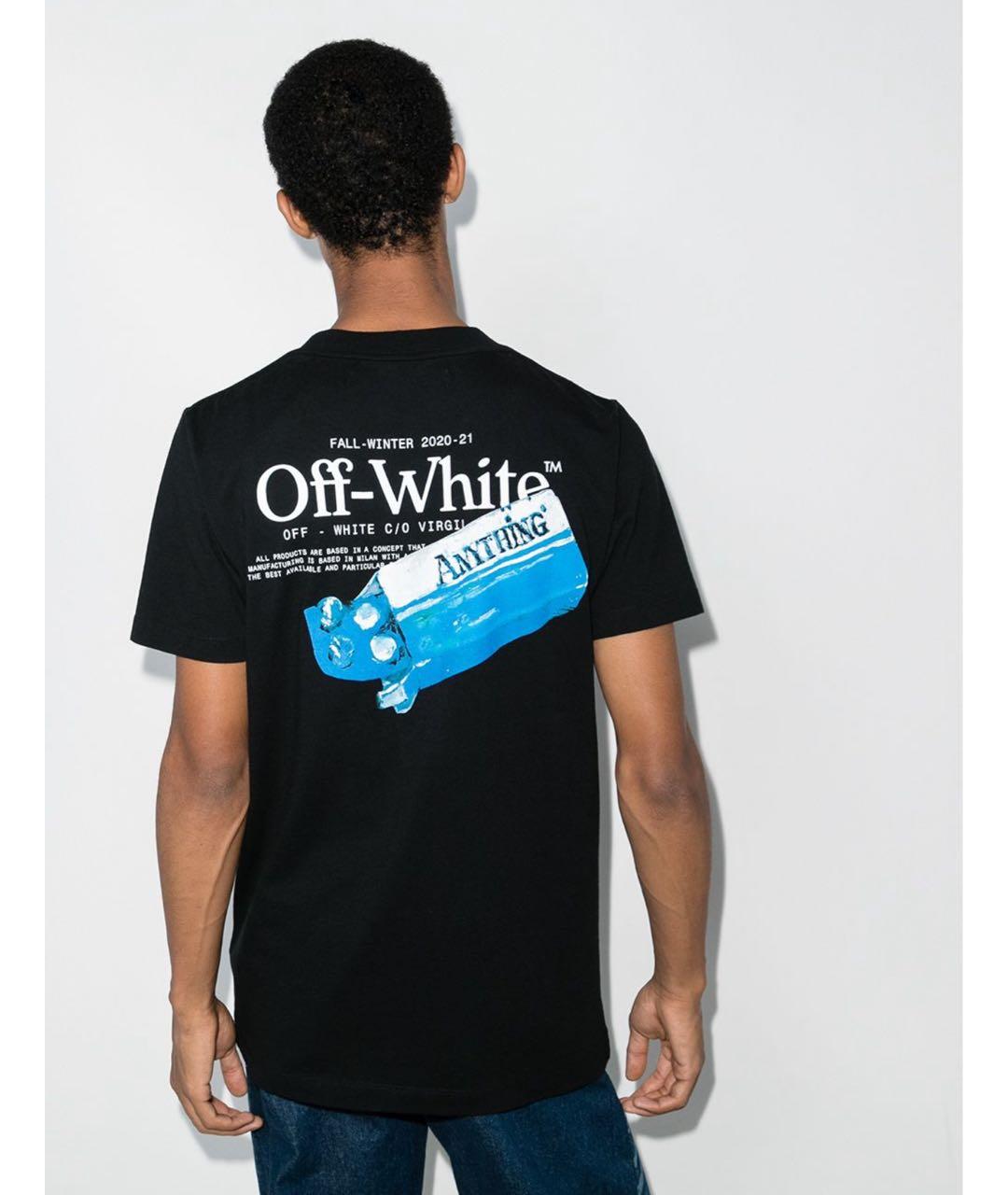 OFF-WHITE Черная хлопковая футболка, фото 2