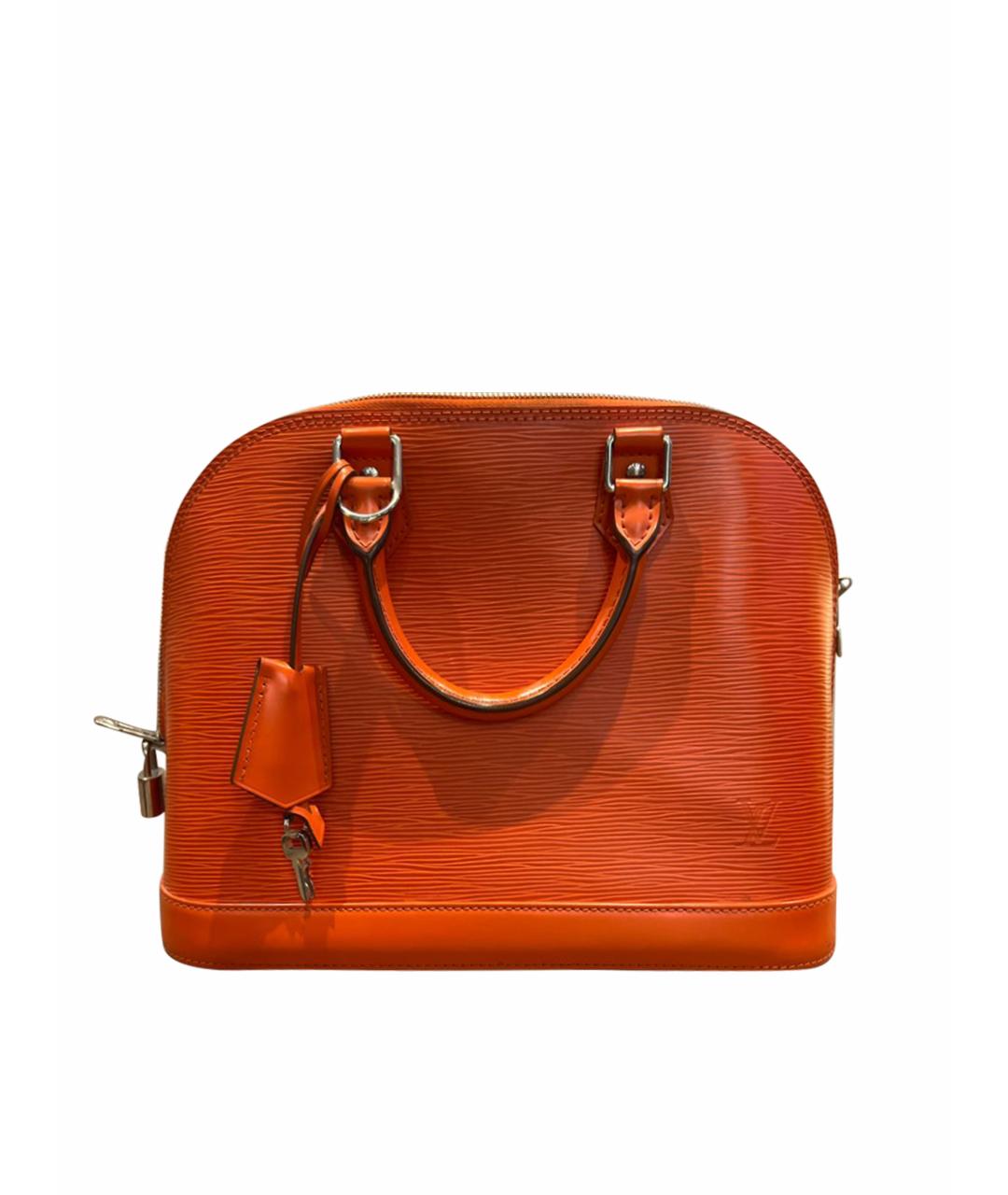 LOUIS VUITTON Оранжевая кожаная сумка с короткими ручками, фото 1