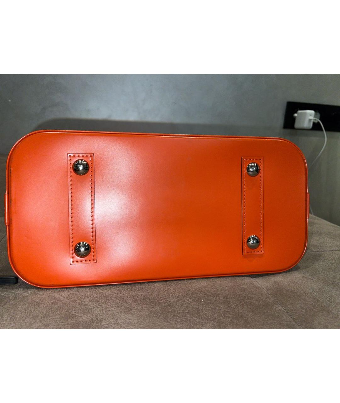 LOUIS VUITTON Оранжевая кожаная сумка с короткими ручками, фото 4
