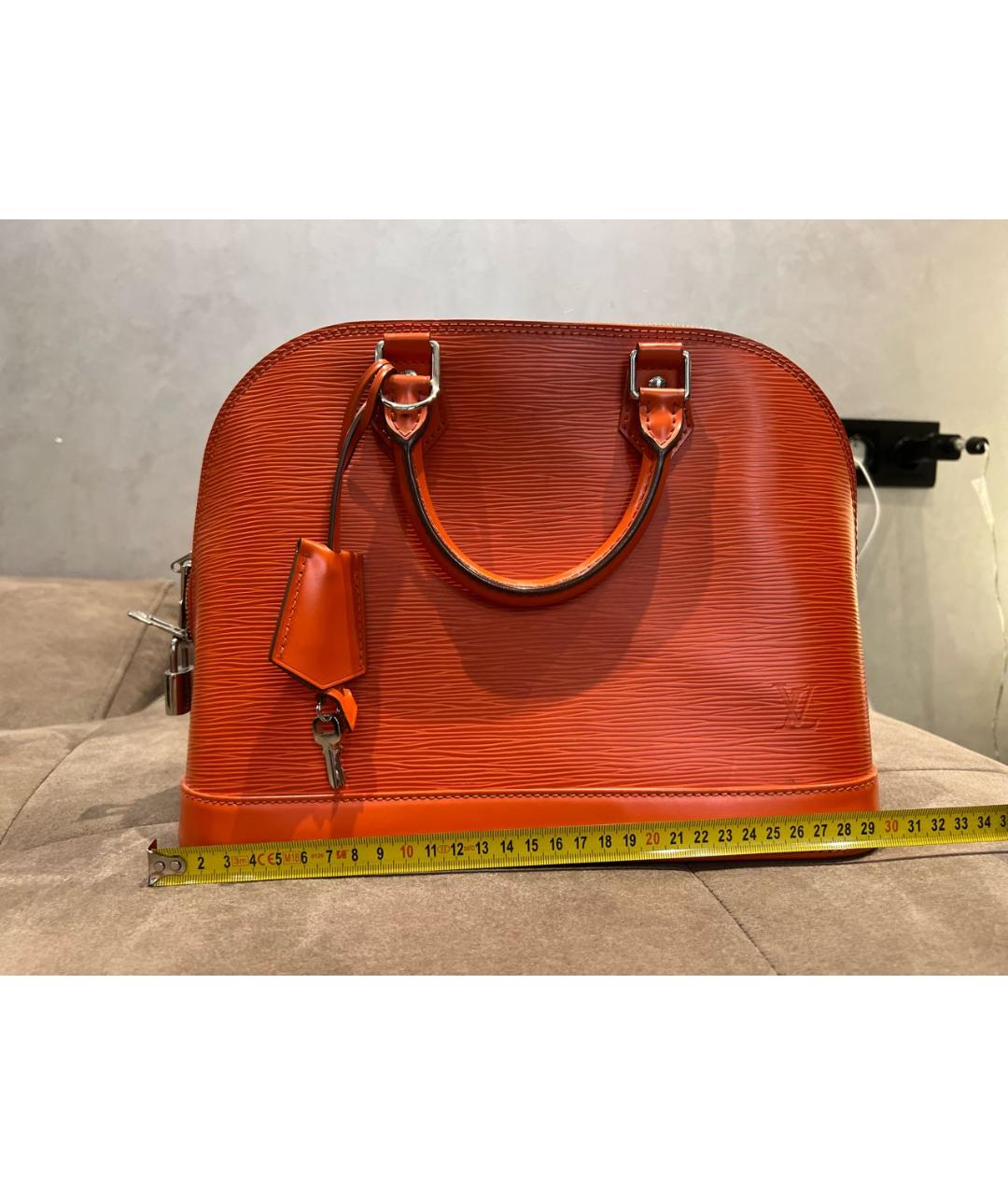 LOUIS VUITTON PRE-OWNED Оранжевая кожаная сумка с короткими ручками, фото 5