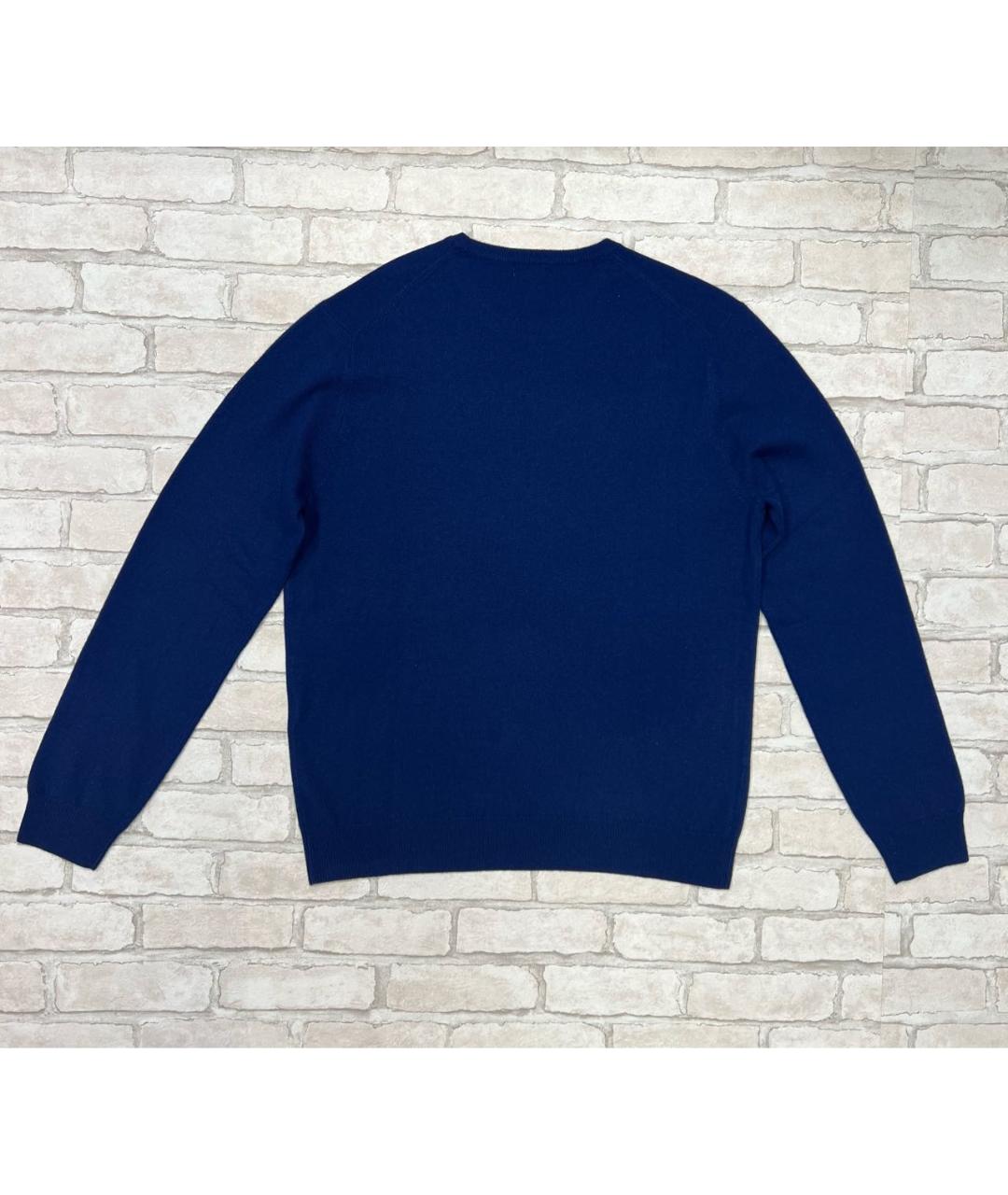 MALO Темно-синий шерстяной джемпер / свитер, фото 2