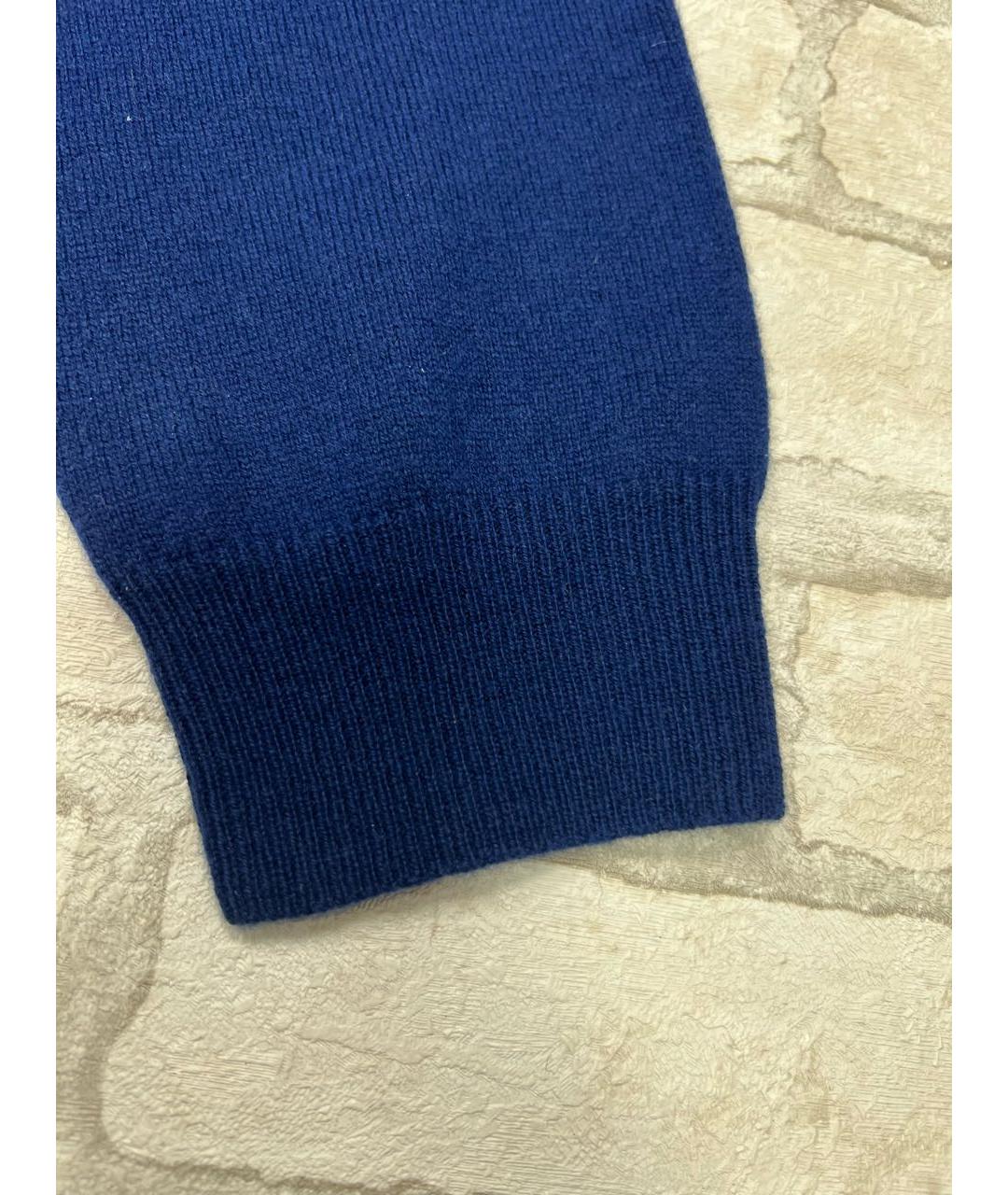 MALO Темно-синий шерстяной джемпер / свитер, фото 6