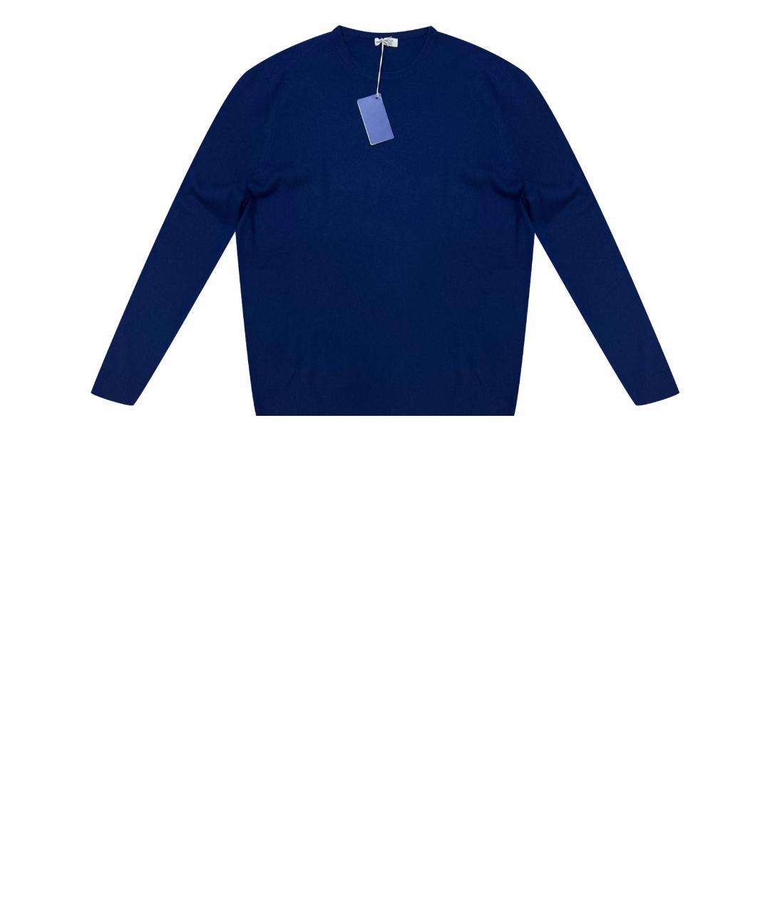 MALO Темно-синий шерстяной джемпер / свитер, фото 1