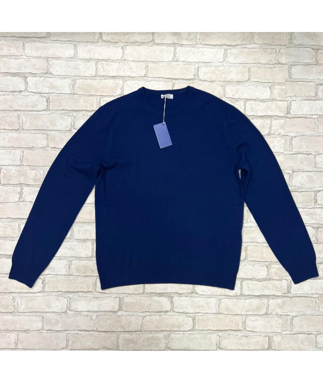MALO Темно-синий шерстяной джемпер / свитер, фото 7