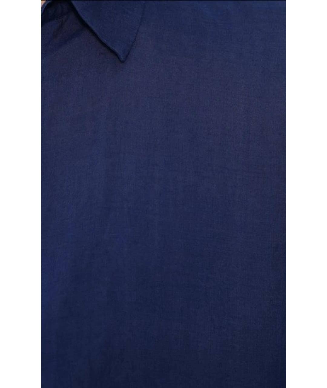 GIORGIO ARMANI Синяя хлопковая классическая рубашка, фото 4