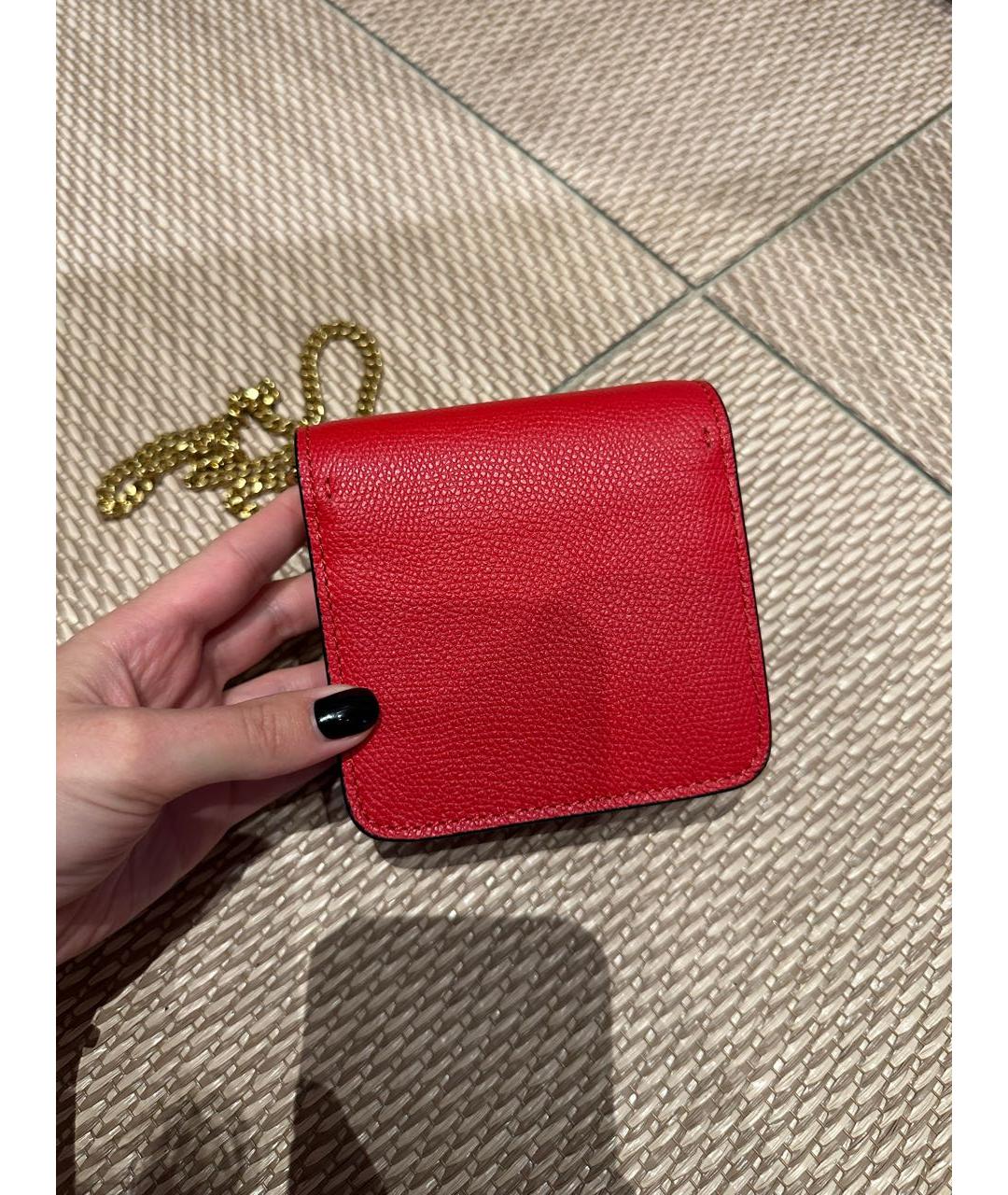 VALENTINO Красная кожаная сумка через плечо, фото 5