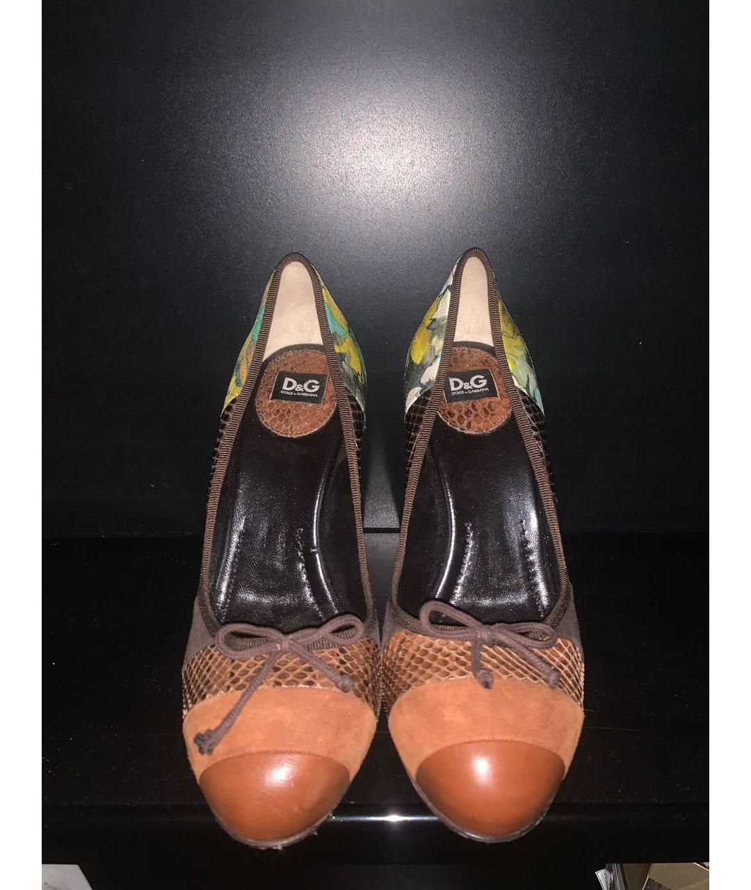 DOLCE&GABBANA Коричневые кожаные туфли, фото 2