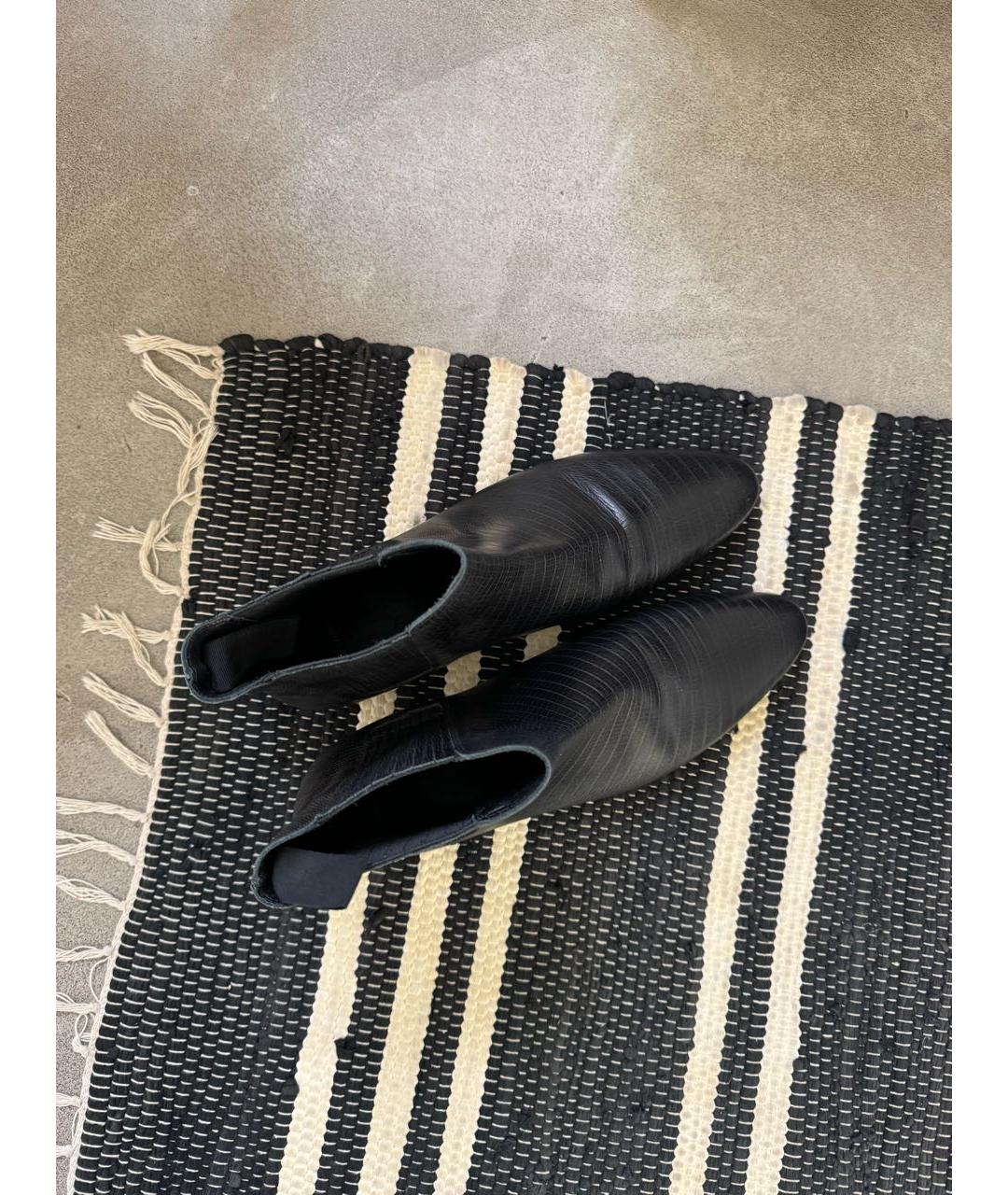 SAINT LAURENT Черные кожаные высокие ботинки, фото 6