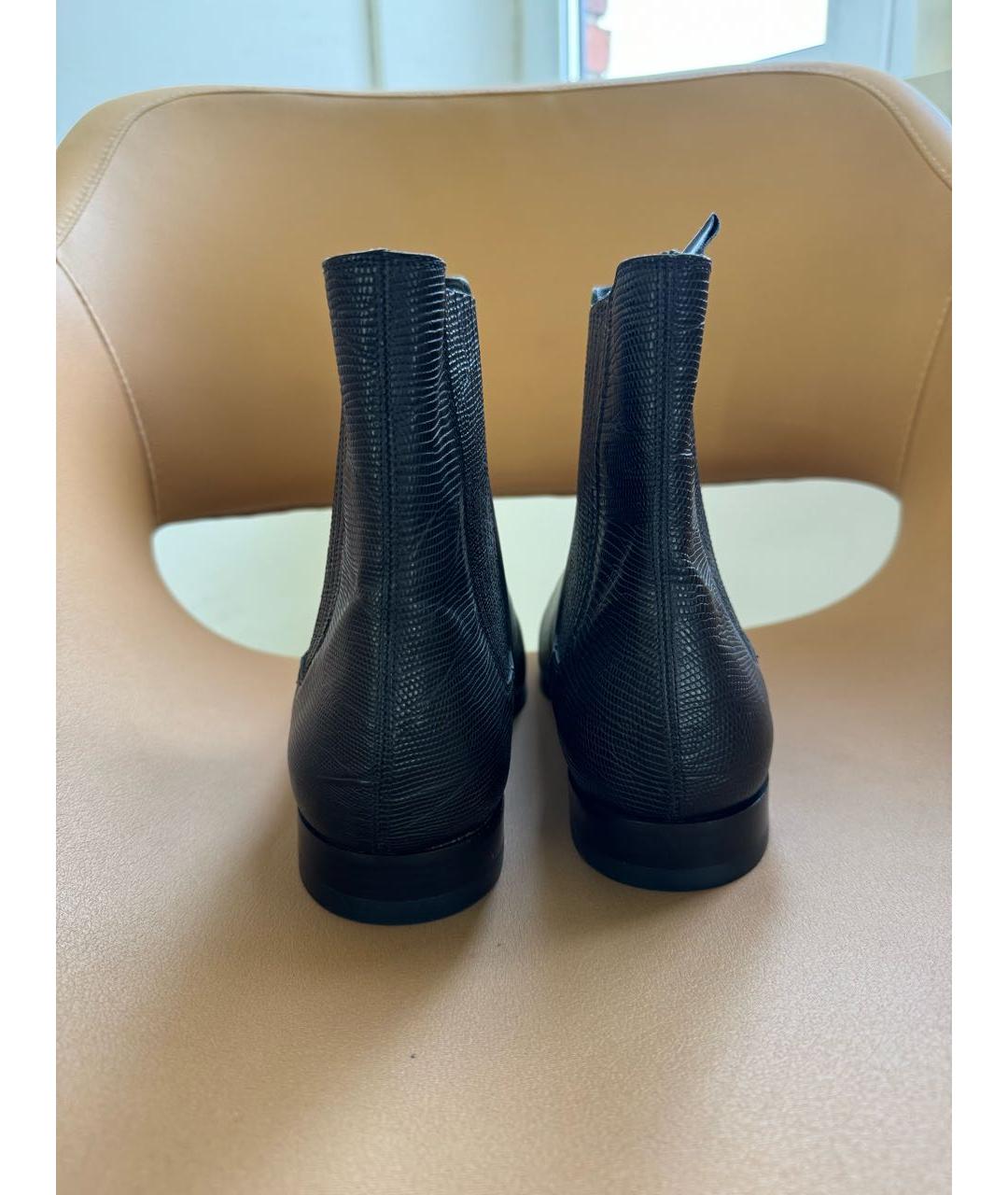 SAINT LAURENT Черные кожаные высокие ботинки, фото 4