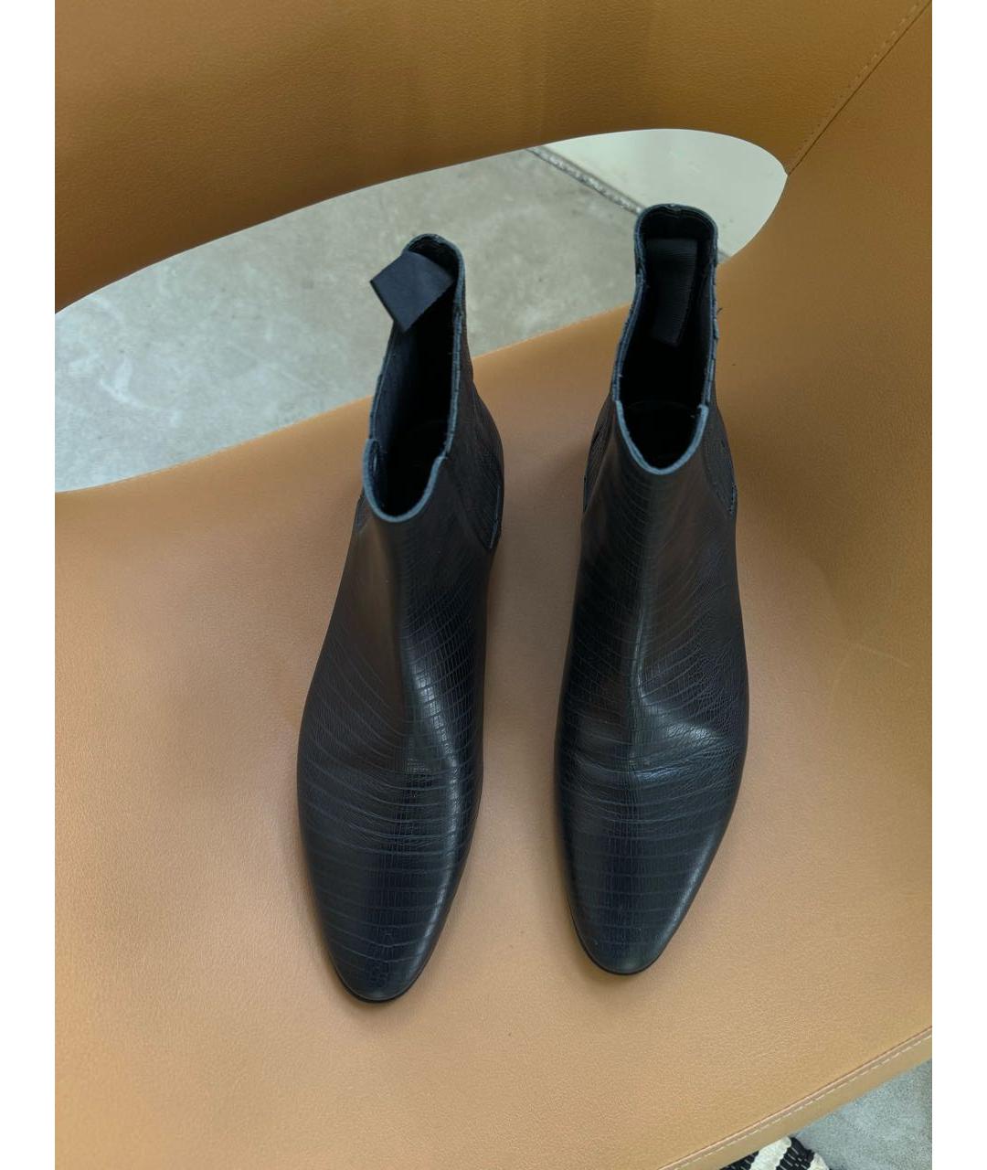 SAINT LAURENT Черные кожаные высокие ботинки, фото 3