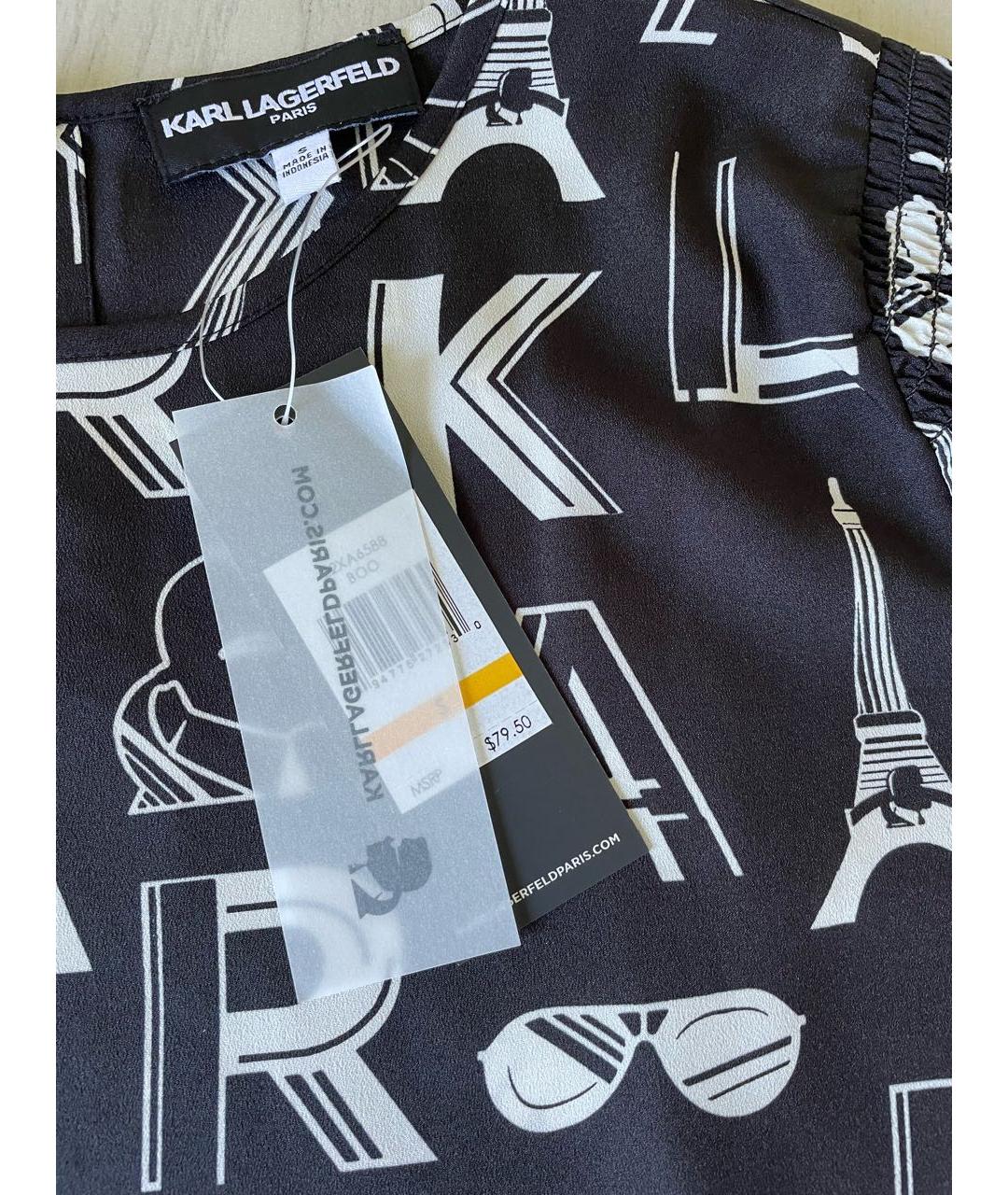 KARL LAGERFELD Черная полиэстеровая блузы, фото 3