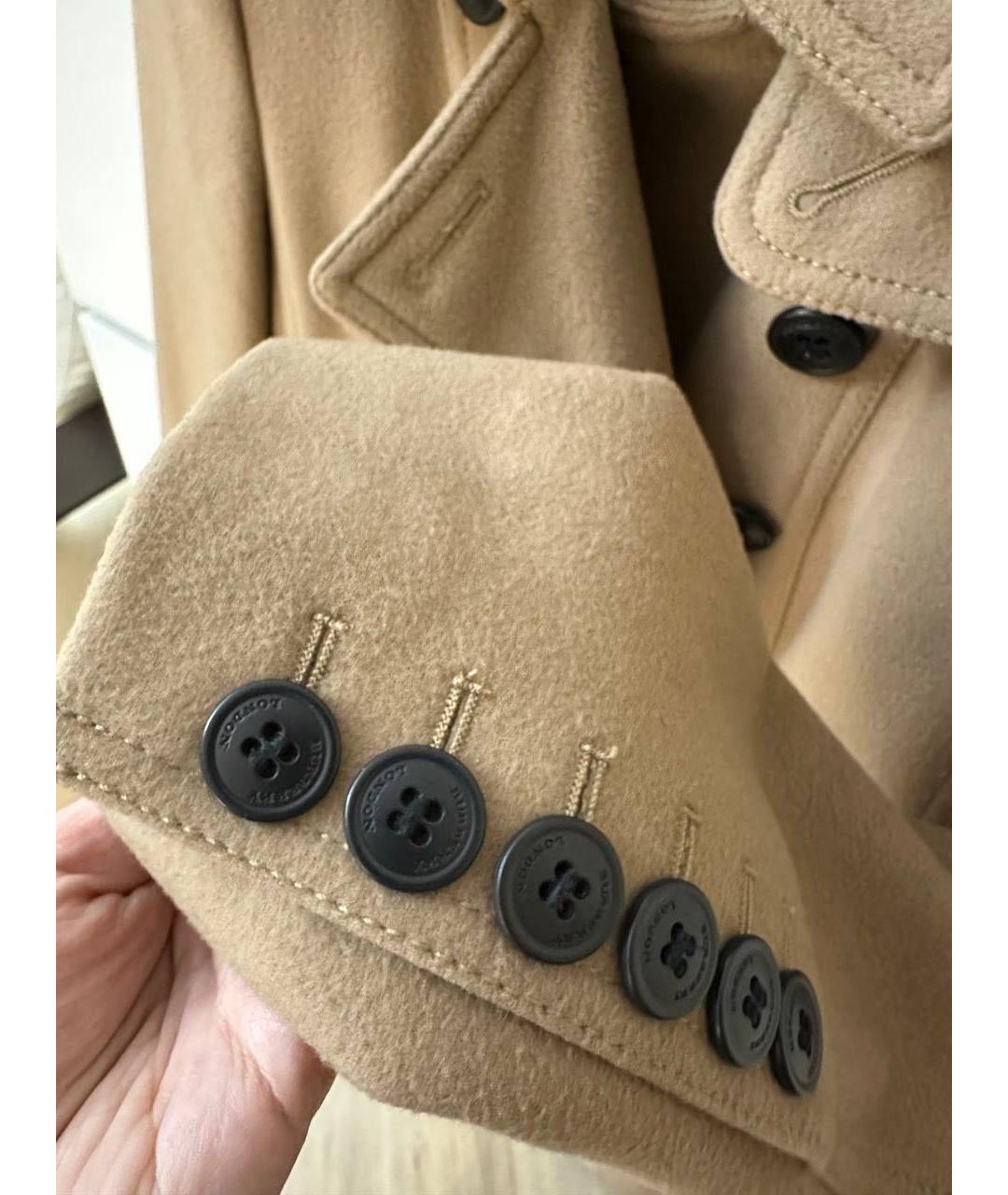 BURBERRY Бежевое шерстяное пальто, фото 4